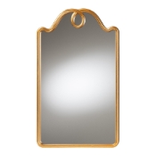 Baxton Studio Elian Gold Wall Mirror with Decorative Top – Elegant Rectangular Accent Mirror for Entryway, Living Room, or Bedroom Baxton Studio restaurant furniture, hotel furniture, commercial furniture, wholesale bedroom furniture, wholesale mirror, classic mirror